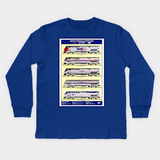 Amtrak Heritage Locomotives Kids Long Sleeve T-Shirt